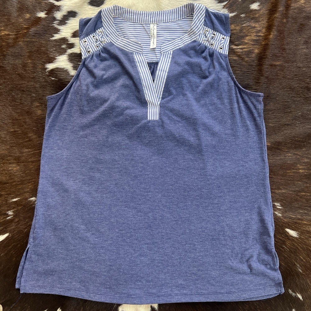 PerSeption Concept Blue Sleeveless Tank Top